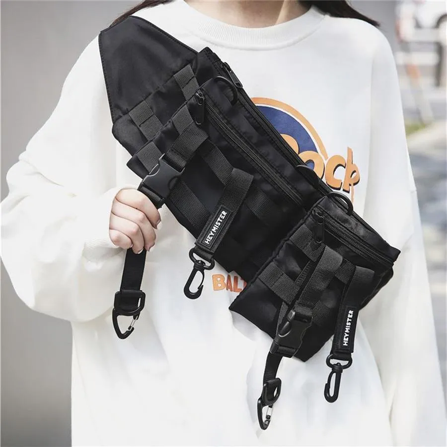 Multipocket Tactical funktionaler Taille Pack Techwear Casual Phone Beutel Outdoor Running Hip Hop Brust Rig Belt Taschen Streetwear 220258y