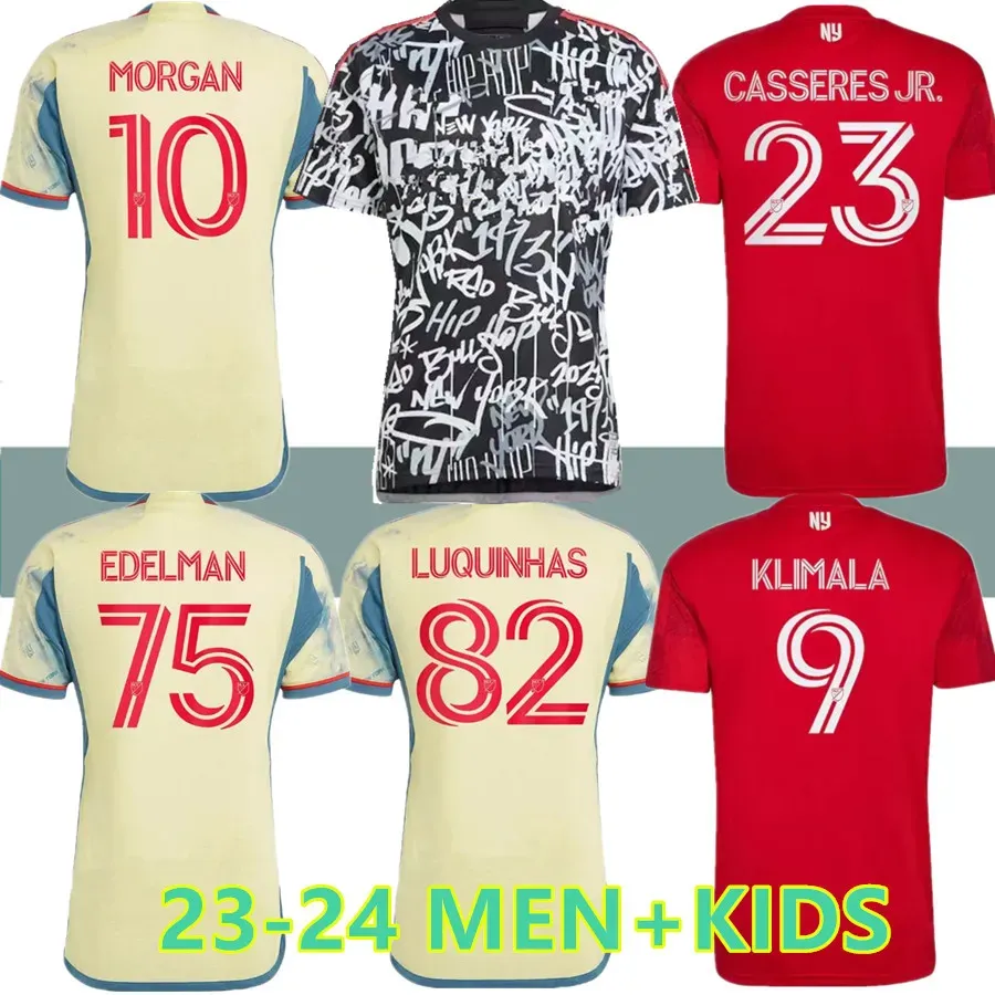 New York 2024 Red Soccer Jerseys Burke Luquinhas Vanzeir Amaya Nealis Tolkin Morgan Bulls 22 23 MLS Football Men Kids Shirt 888