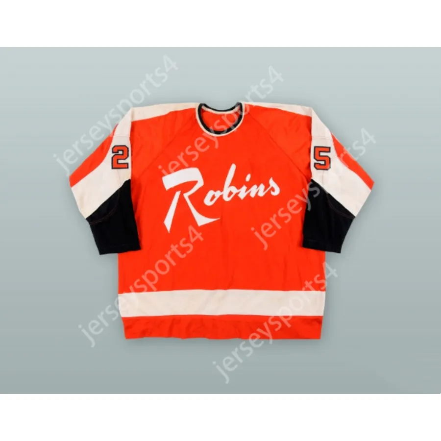 Anpassad Willie Brossart 25 Richmond Robins Orange Hockey Jersey New Top Stitched S-M-L-XL-XXL-3XL-4XL-5XL-6XL
