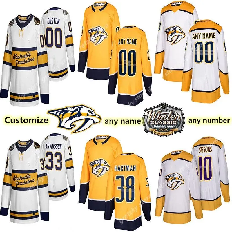 مخصص مخصص ناشفيل بريداتورز القميص 33 Arvidsson 4 Ellis 38 Hartman 64 Granlund 15 Smith Number أي اسم الهوكي Jersey