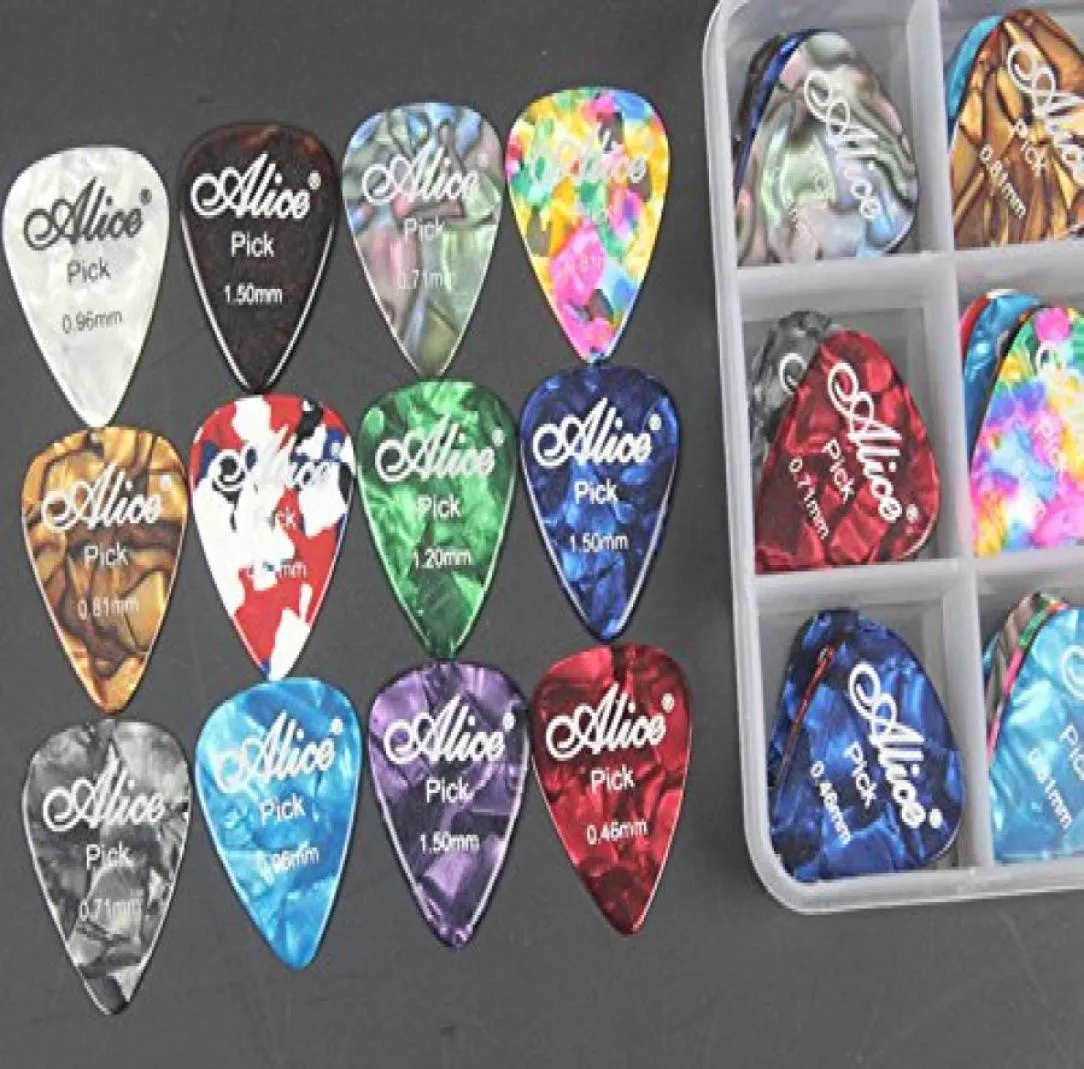 Alice Celluloid Akustik-E-Gitarren-Picks, Plektrum, verschiedene Farben, 046 071 081 096 120, 150 mm, Hartschale, 6691916