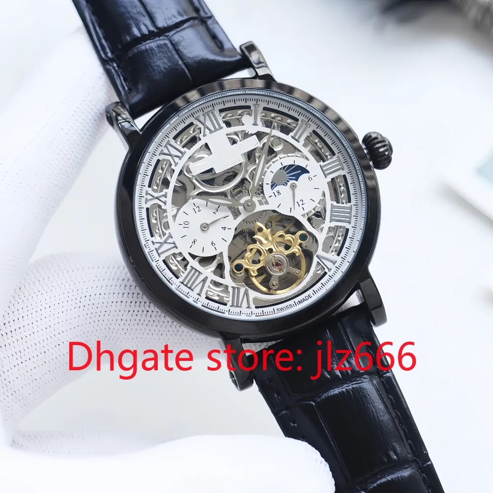 Montre mécanique pour hommes, design de luxe PP, mouvement mécanique entièrement automatique, tourbillon, miroir saphir, étanche, qq