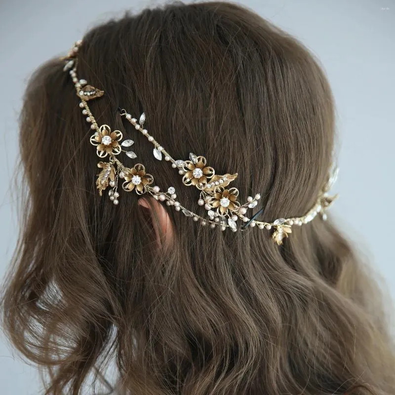Заколки для волос, винтажная повязка на голову со стразами и кристаллами, тиара, свадебная корона с виноградной лозой, свадебные украшения