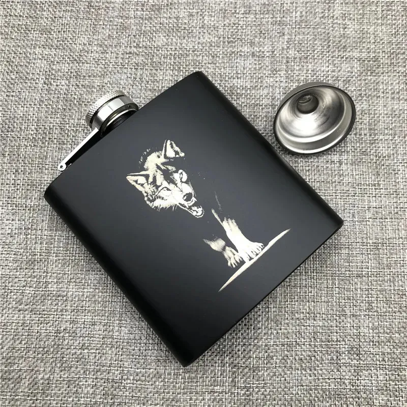 Frascos de quadril Personalização Russo Hip Flask 6 Oz 170ml 304 Aço Inoxidável Personalizado King Wolf Lion Tiger Álcool Whiekey Vodka Flask 231214