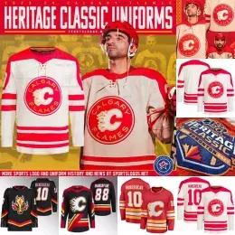 Calgary 11 Mikael Backlund Flames 2023 Heritage Classic Jersey 10 Jonathan Huberdeau Andrew Mangiapane Nazem Kadri Jacob Markstrom Dennis Gilbert Elias Lindholm