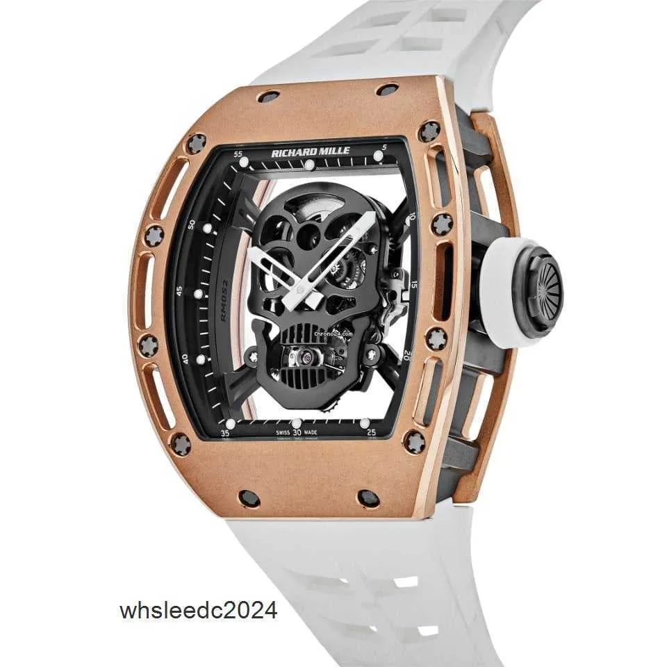 DHgate Richard Mille RM052 Skull Tourbillon Rose Gold Automatic Mechanical Mens Watch Watches