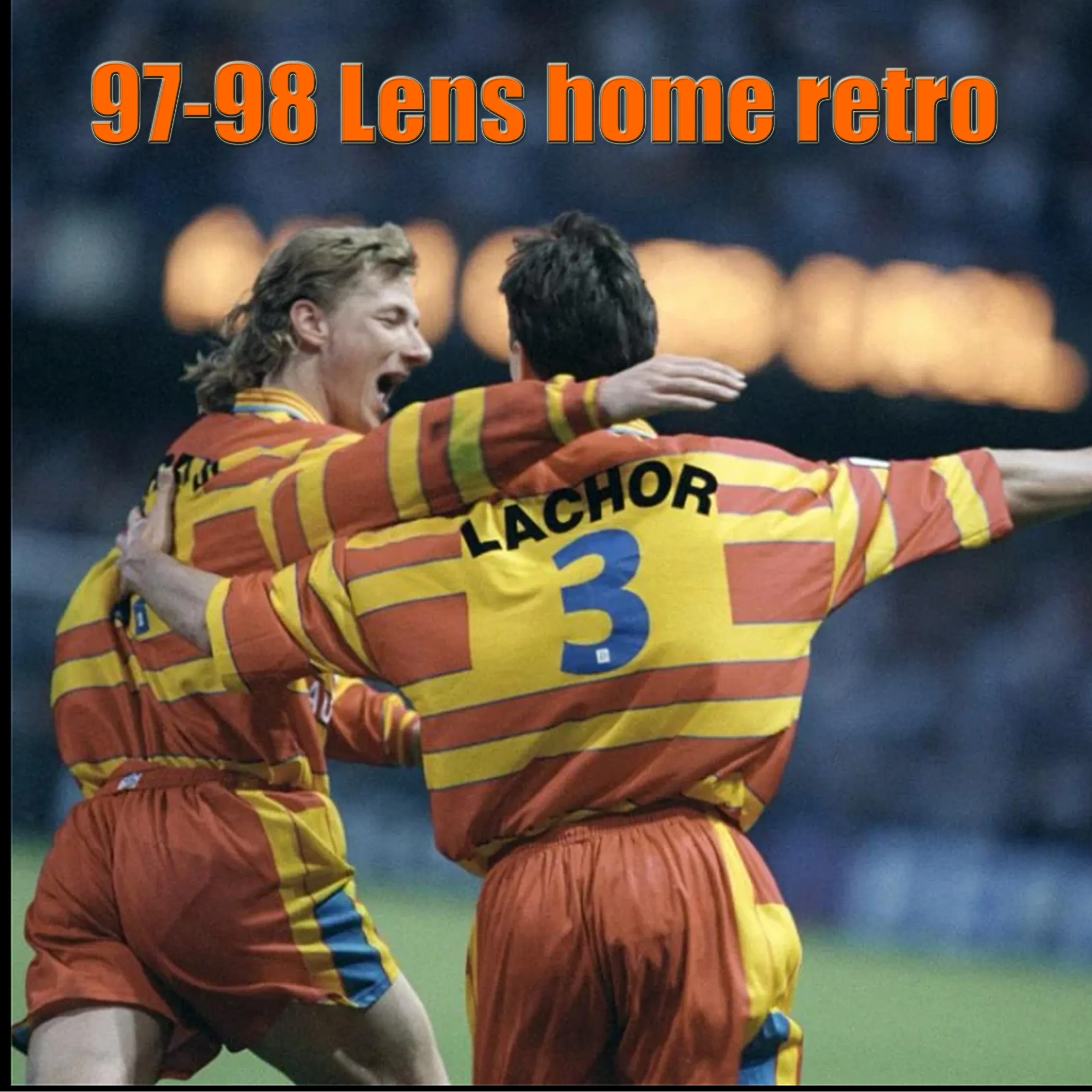 Ретро 97-98 Rc Lens Футбольные майки Maillot Home Желтый Saint-barbe Special Openda Ganago Sotoca Футбольная рубашка Notre Sang Estor