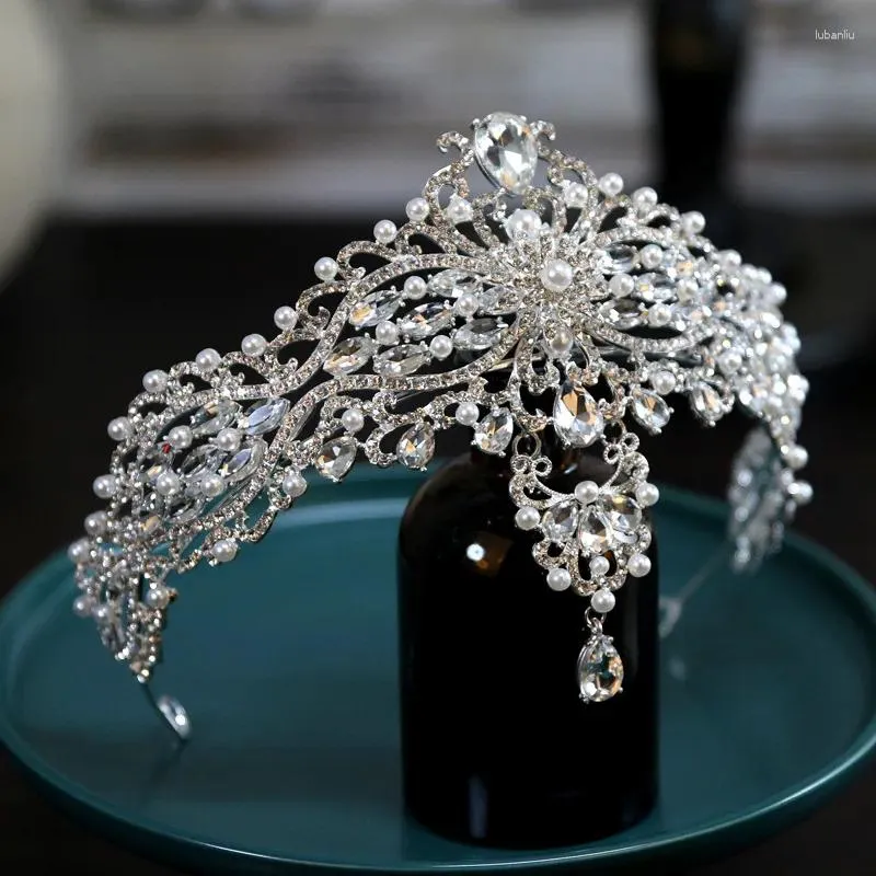 Hair Clips Baroque Bride Crown Headwear Birthday European Jewelry Wedding Accessories Tiaras Women Bar Mitzvah Party Hairwear