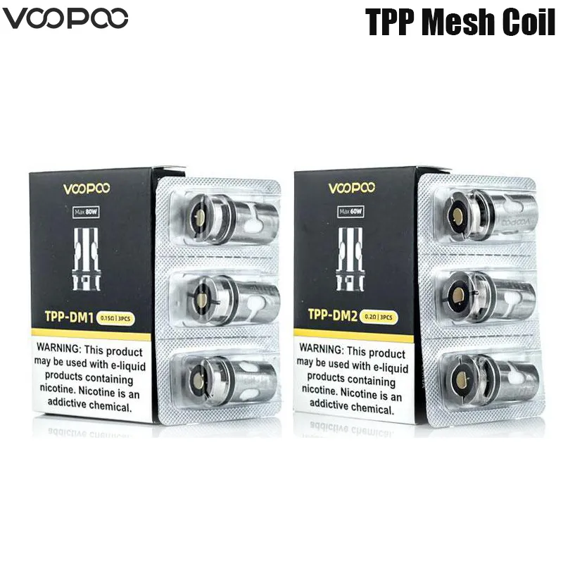 VOOPOO TPP Mesh Coil TPP-DM1 0.15ohm / TPP-DM2 0.2ohm TPP-DM3 0.15 TPP-DM4 0.3ohm voor TPP. Pod Tank DRAG S Pro X Plus E-sigaret 3 stks/pak Authentiek