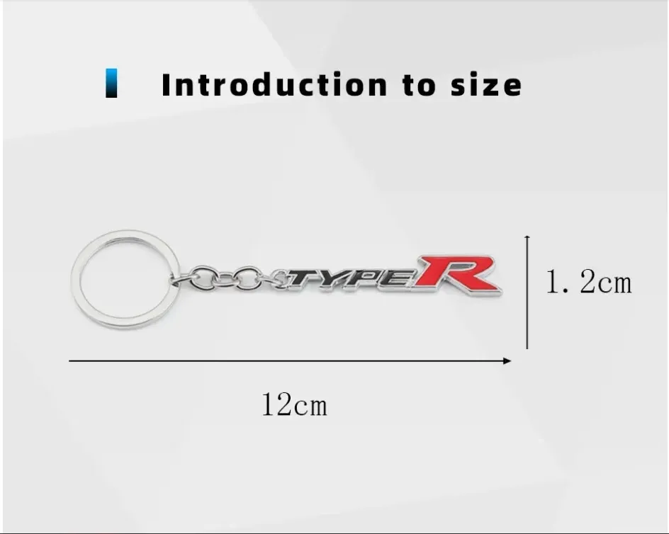 Car Keychain Type R Type S Keyring Key Chain Ring Holder for Honda Racing Sport Odyssey City Civic Accord Crv Hrv FitSpirior