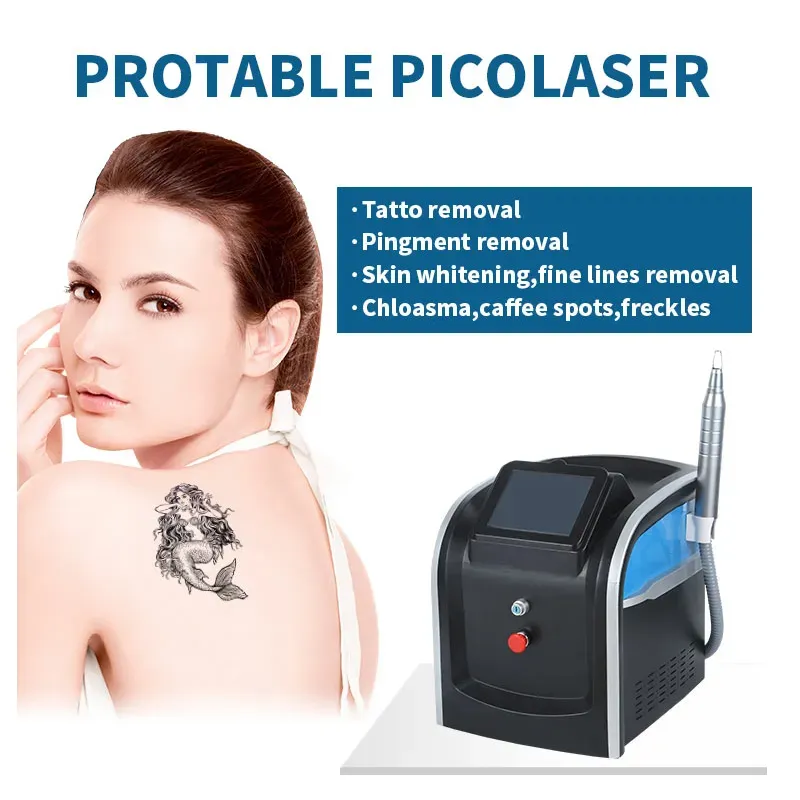 Pico Q-comutado Yag Laser 755 1064 532 nm Rejuvenescimento da pele Máquina de remoção de tatuagem Laser Picosecond