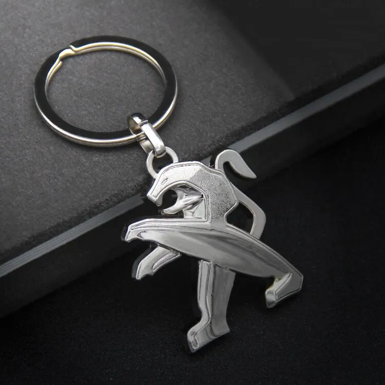 Porte-clés autocollant 3D en métal, 50 pièces, pour Peugeot 206 207, accessoires de voiture, en alliage 3D, vente en gros