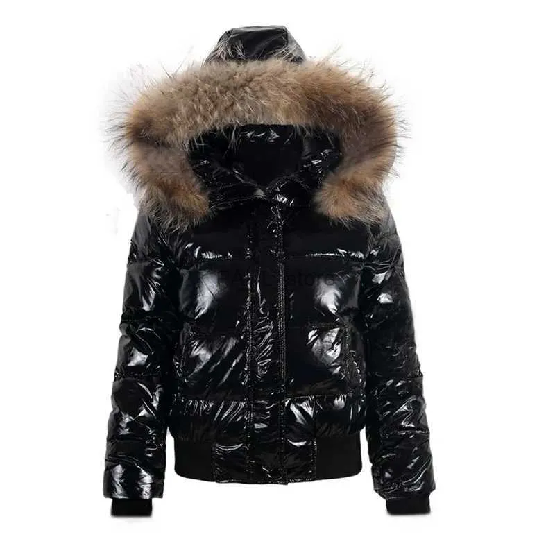 Parka femme vraie fourrure 2023 nouveauté mode mince femmes veste d'hiver fourrure naturelle chaud épaissir dames manteau court Parkas Womens JacketsL231215