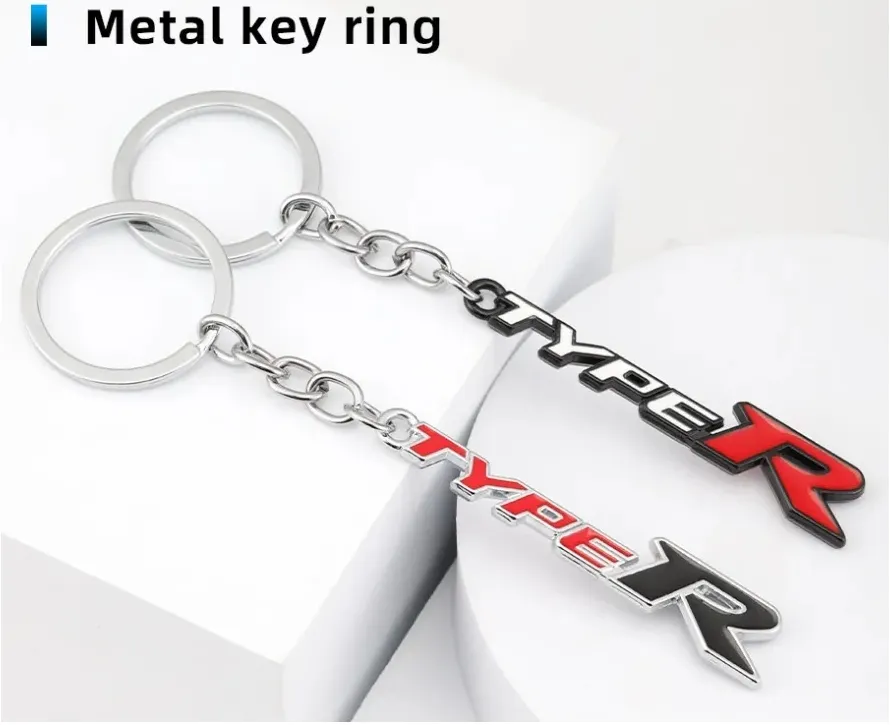 50 pcs Car Keychain Type R Type S Keyring Key Chain Ring Holder for Honda Racing Sport Odyssey City Civic Accord Crv Hrv FitSpirior