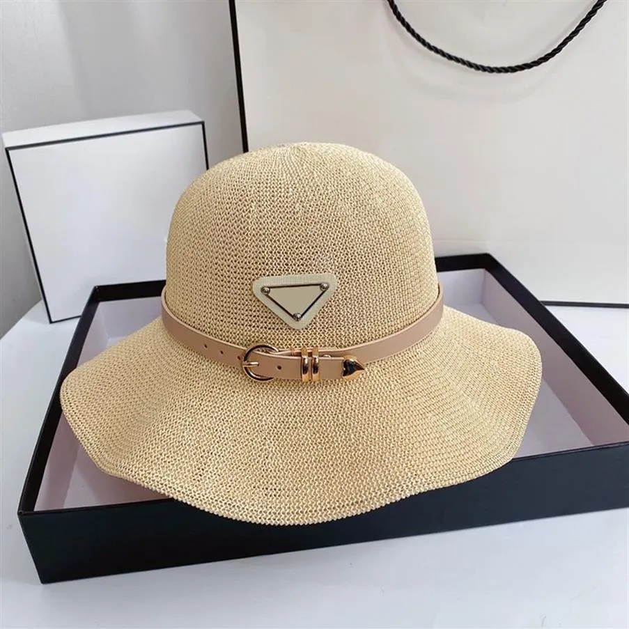 Durable Beach Straw Hats Woman Summer Vintage Outdoor Sun Protection Designer Cap Solid Color Breathable Caps Bandage Wide Brim Br208U