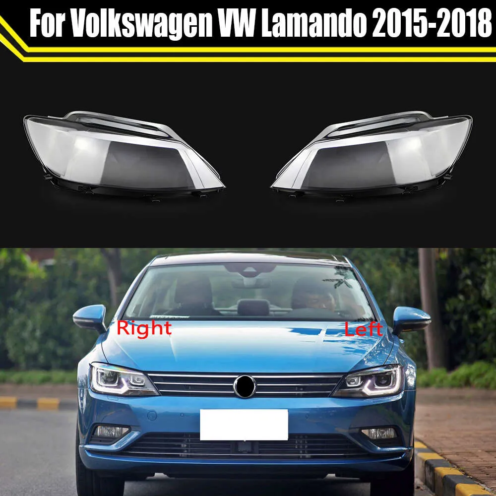 Auto Lampada di Vetro Del Faro Coprilampada Faro Anteriore Copertura Lente Borsette Caso di Luce per VW Lamando 2015 ~ 2018 Xenon LED