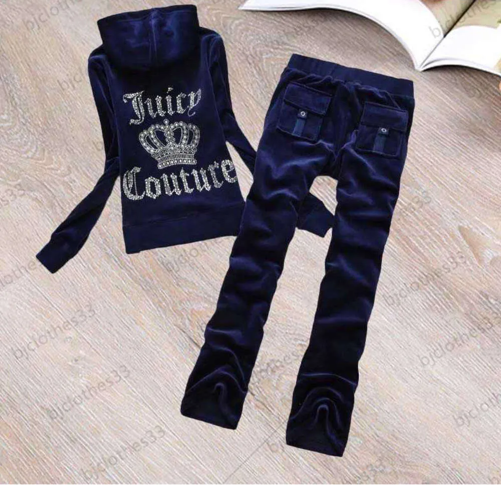 designer Juicy Survêtement Marque Femmes Deux Pièces Pantalon Retour Chaud Perceuse Lettre Décoration Régulière À Capuche Tops Impression Latérale Pantalon Droit Lâche 679