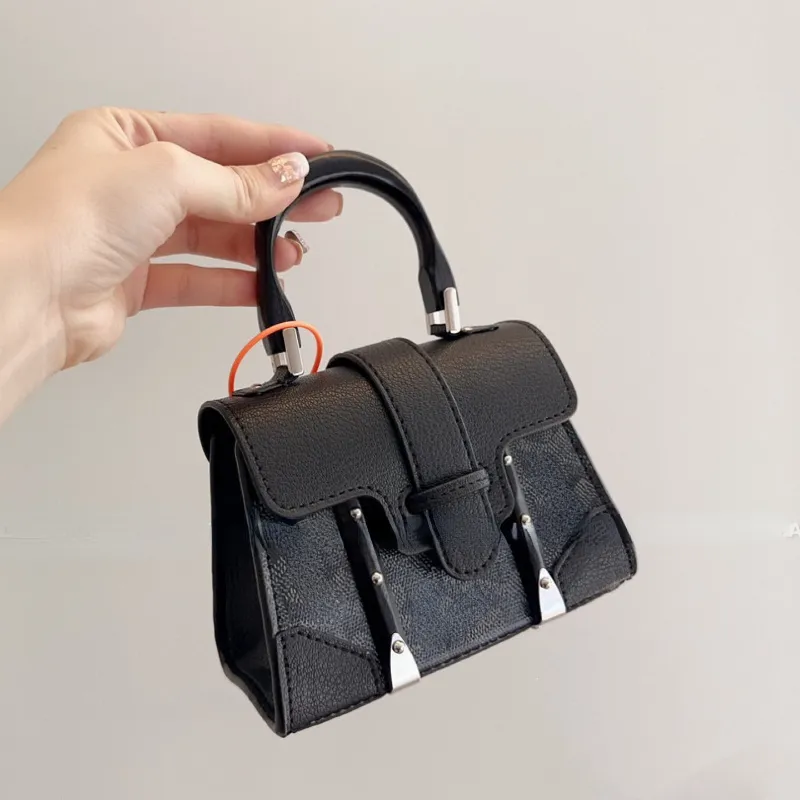 Brand Mini Saigon Bags Black Pink Wooden Handle Women's Bag Small Square Bag