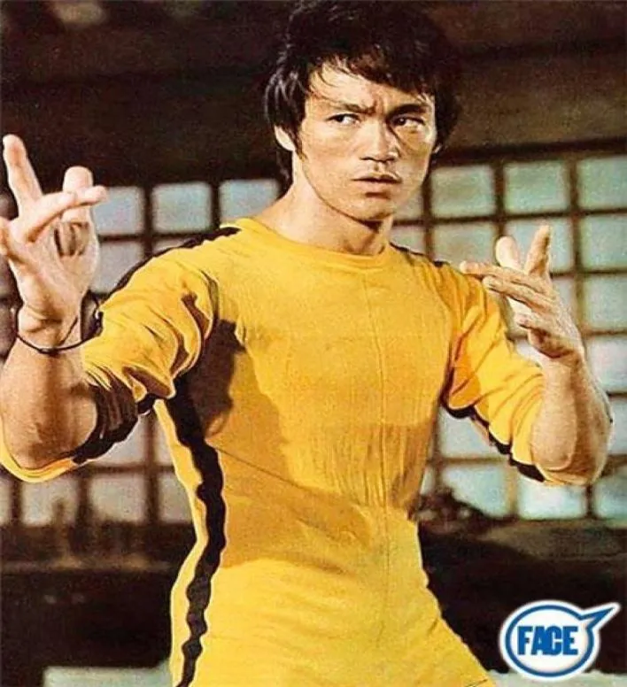 New Jeet Kune Do Game of Death Costume Jumpsuit Bruce Lee Classic Yellow Kung Fu Uniforms Cosplay JKD5220547
