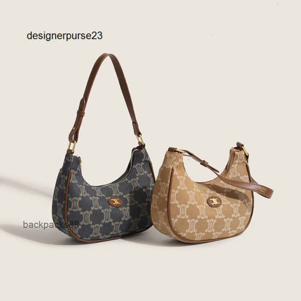 borse da donna firmate Cel Portafoglio in pelle borsa sotto le ascelle 2023 Borsa da donna nuova Vecchio fiore Denim Crescent Borsa sotto le ascelle Moda Splice Palmare Una spalla Crossbody Ba YIHP