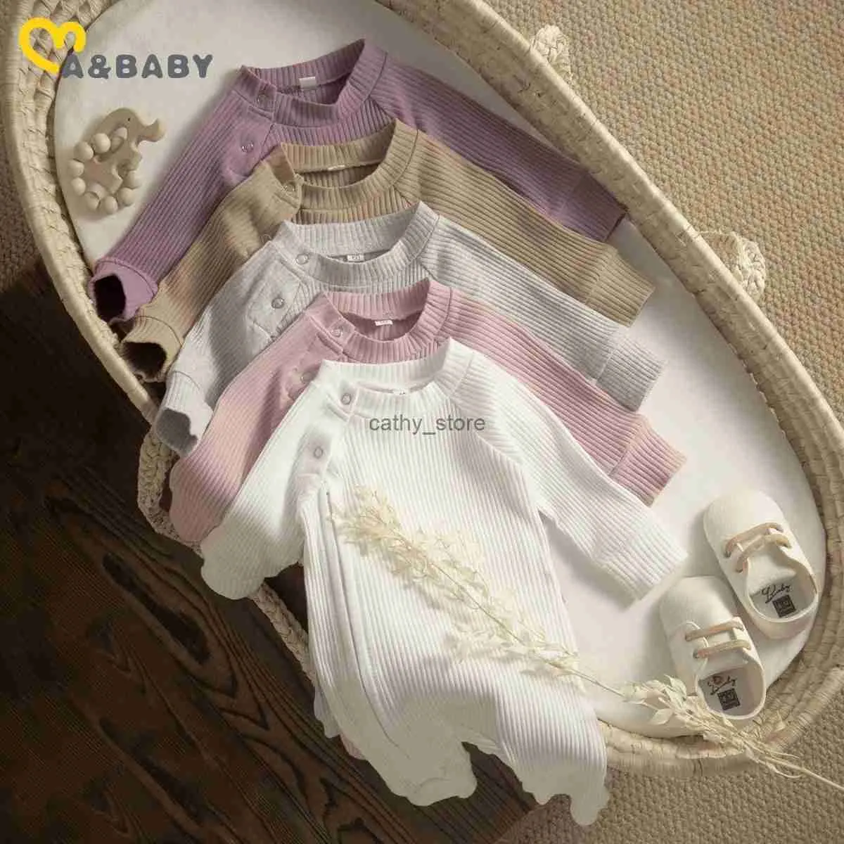 Rompers MA Baby 0-24m Noworodka niemowlęta maluch dziecięca dziewczynka Rompers Button Koper Długie rękawie kombinezon Fall Spring Springl231114