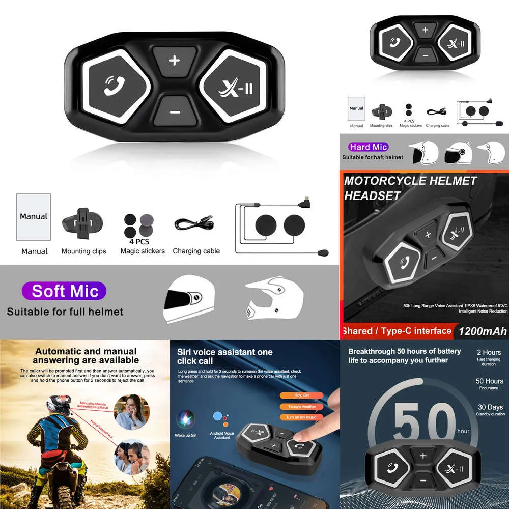 Car Electronics X11 Bluetooth Motorcycle Helmet Headset Waterproof