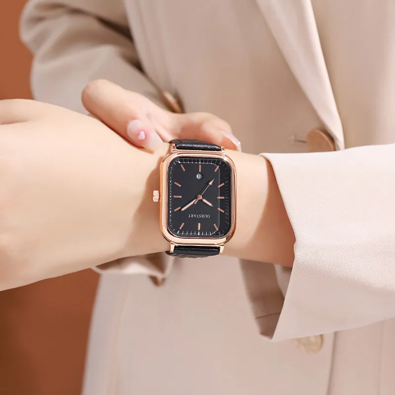 Women\'s Quartz Waterproof Fashion Watch with Leather Band and Rectangular dial Women main image 3