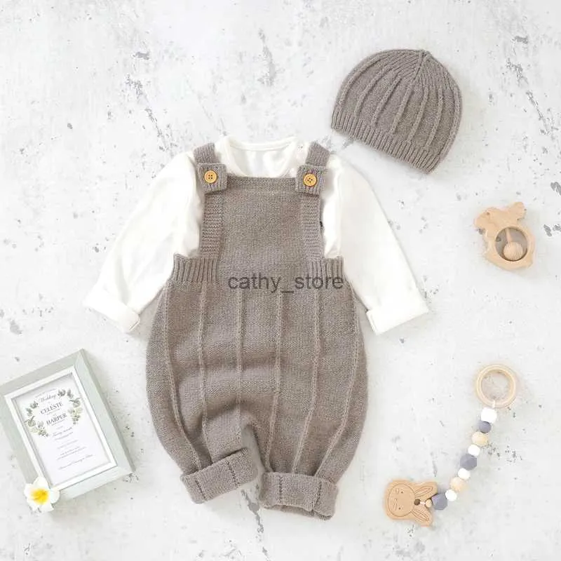 Rompers Baby Boys Girls Rompers Hats Ubranie Modna Bez rękawów Noworodkowe Niemowlę Szytki Netonalistyczne Stroje Zestawy Zestawy Toddler Wearl231114