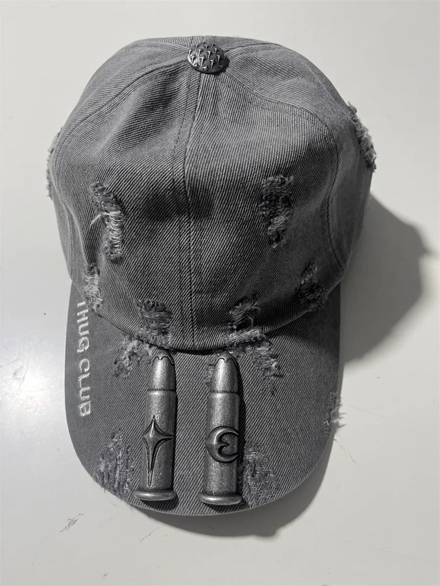 Fashionable Casual Zico same Bullet Shell Baseball Cap Washed Distressed Street Hip-Hop Trendy Accessories