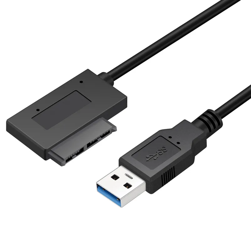 USB3.0 till Mini SATA II 7+6 13Pin Adapter Converter Cable för bärbar dator CD/DVD ROM Slimline Drive