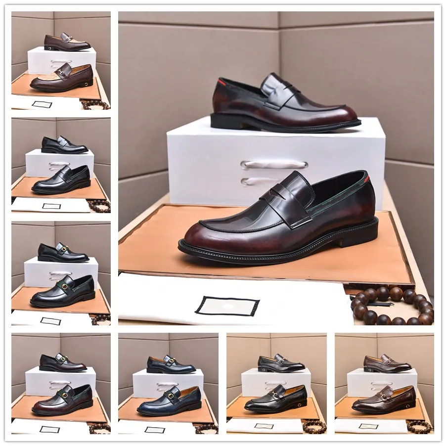 25Modèle 2024 Hommes Designer Chaussures Habillées De Luxe Mâle De Haute Qualité En Cuir De Vache À La Main Quotidien Mocassins Occasionnels Chaussures Bleues Grande Taille 46