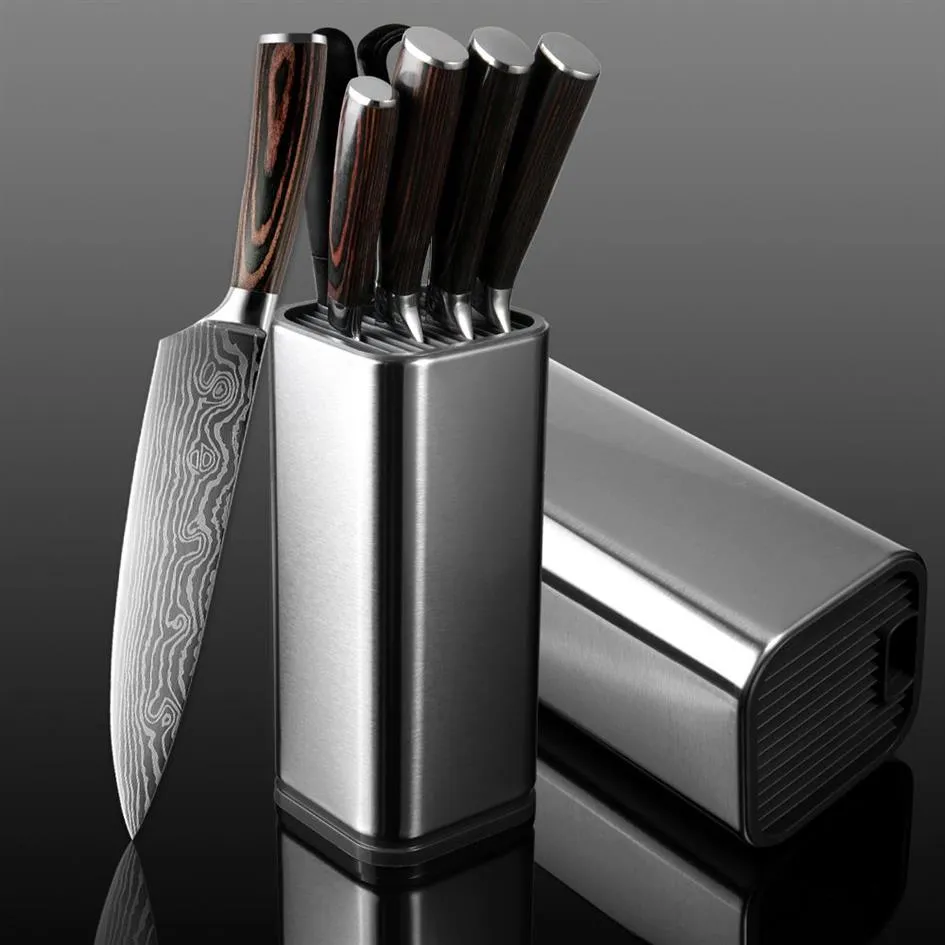 Xituo Kitchen Chefセット4-8PCSセットLNIFEステンレス鋼LNIFEホルダーSantoku Utility Cut Cut Claever Bread Paring Knives Scissors264g