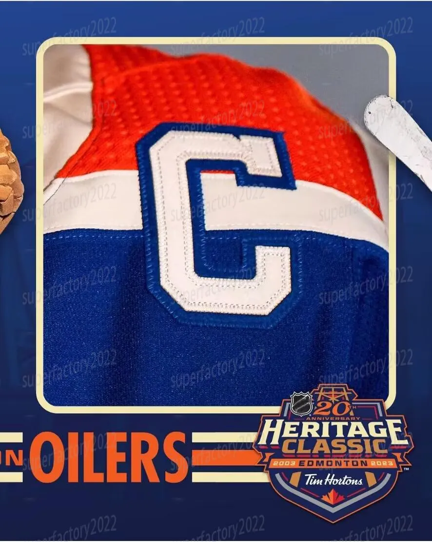 97 Connor McDavid 2023 Heritage Classic Oilers Jersey Edmonton Leon Draisaitl Ryan Nugent-Hopkins Evander Kane Dylan Holloway Stuart Skinner Jason Demers Bouchard