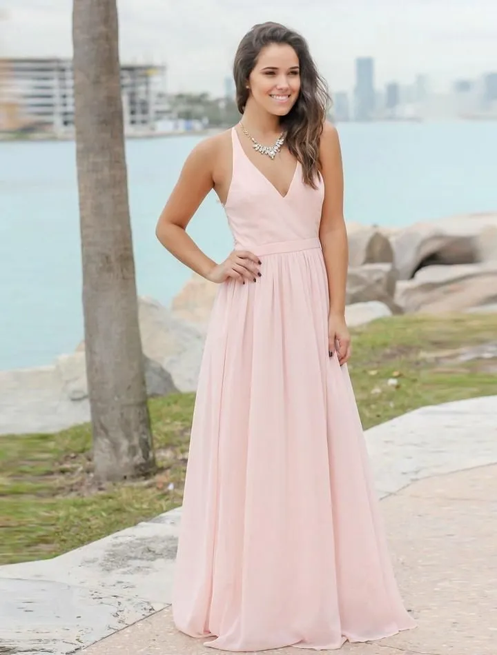 pink chiffon bridesmaid dress Zapaka Women Fuchsia Bridesmaid Dress with Slit A Line Chiffon Long Wedding Guest Dress, Fuchsia / US24W main image 0