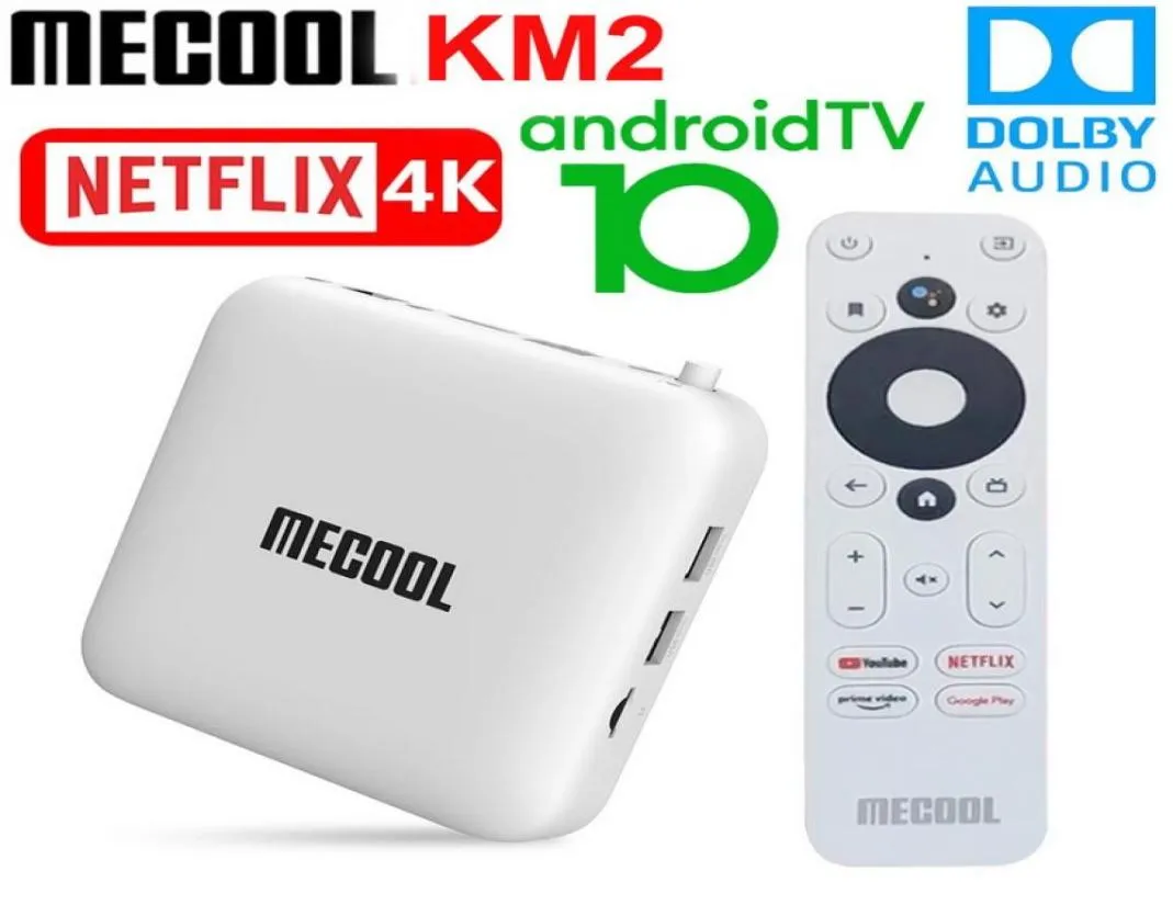 MeCool KM2スマートテレビボックスAndroid 10 Google Certified TVBox 2GB 8GB Dolby BT42 2T2RデュアルWIFI 4Kプライムビデオメディアプレーヤー7921681