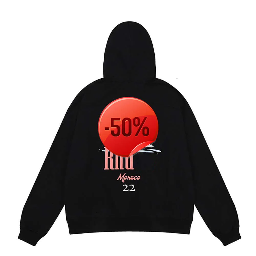 Remise de Noël ~ lâche Mens rhude Print pull long à capuche rétro rue pleine fermeture éclair veste à capuche hommes coton taille américaine S-XLs Essentialhoody EssentialhoodiesMens