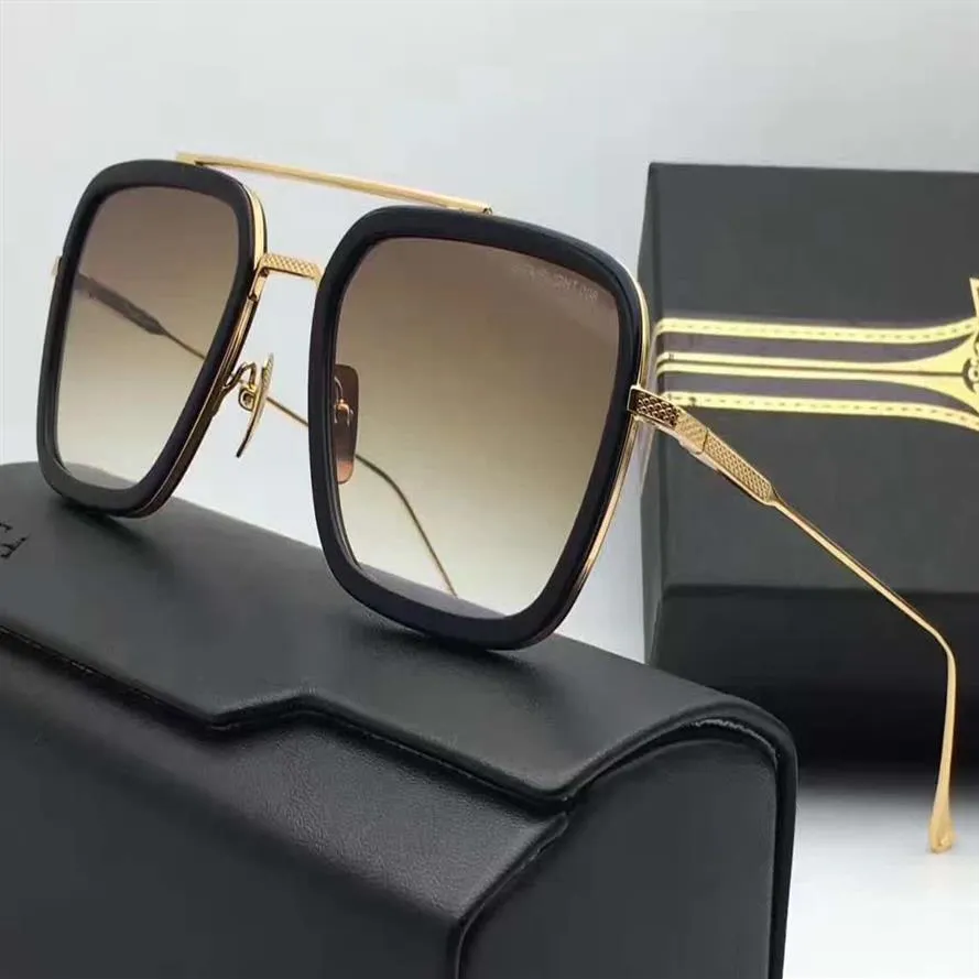 نظارة شمسية مربعة مربعة خمر GOLD GOLD GAFAS DE SOL MANS نظارات شمسية الظلال New1750