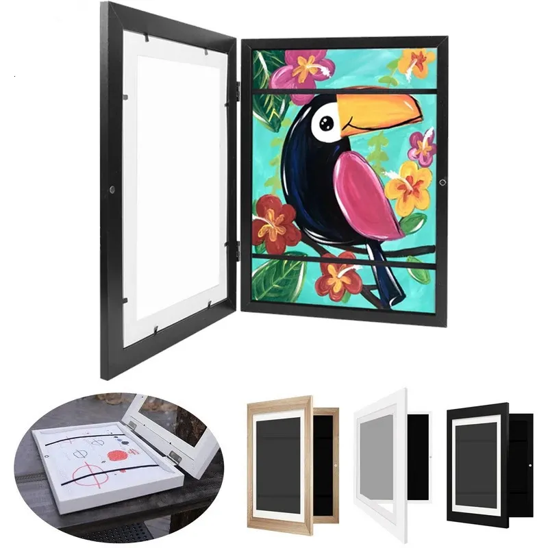 Picture Frames Children Art Frametory Projects Sank Kids Art Frames Magnetic Front Opening Tempered Glass For A4 Paper Drawing Painting Picture 231215