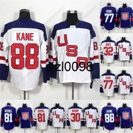 Sj98 2016 World Cup Blank Team USA Hockey Jerseys 32 Jonathan Quick 67 Max Pacioretty 77 TJ Oshie 81 Phil Kessel 88 Patrick Kane Hockey Jersey