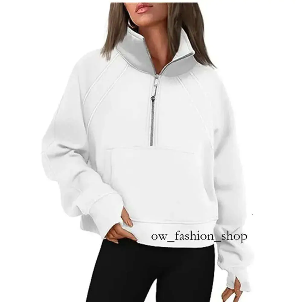 Lu-88 Yoga Half Zip Hoodie Jacket Designer Sweater Mulheres Definir Treino Esporte Casaco Fitness Activewear Top Sólido Zipper Moletom 56 796