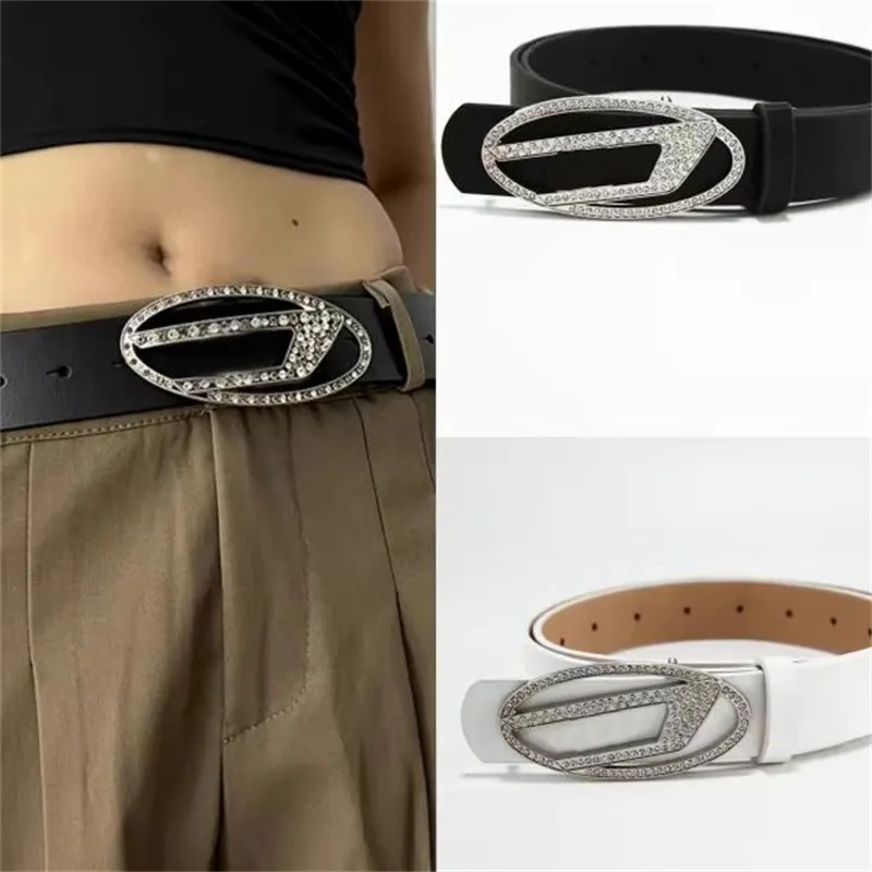 Retro Zilver D Letter Strass Riem Designer Tailleband Veelzijdige Vrouwen Riemen Jurk Jeans Mode Mannen Cintura Ceintures 2.8cm Gordel