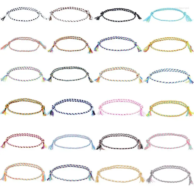 Charm Bracelets Thin Red String Bracelet For Women Men Adjustable Simple Colorful Rope Braided Friendship Jewelry Stocking Stuffers