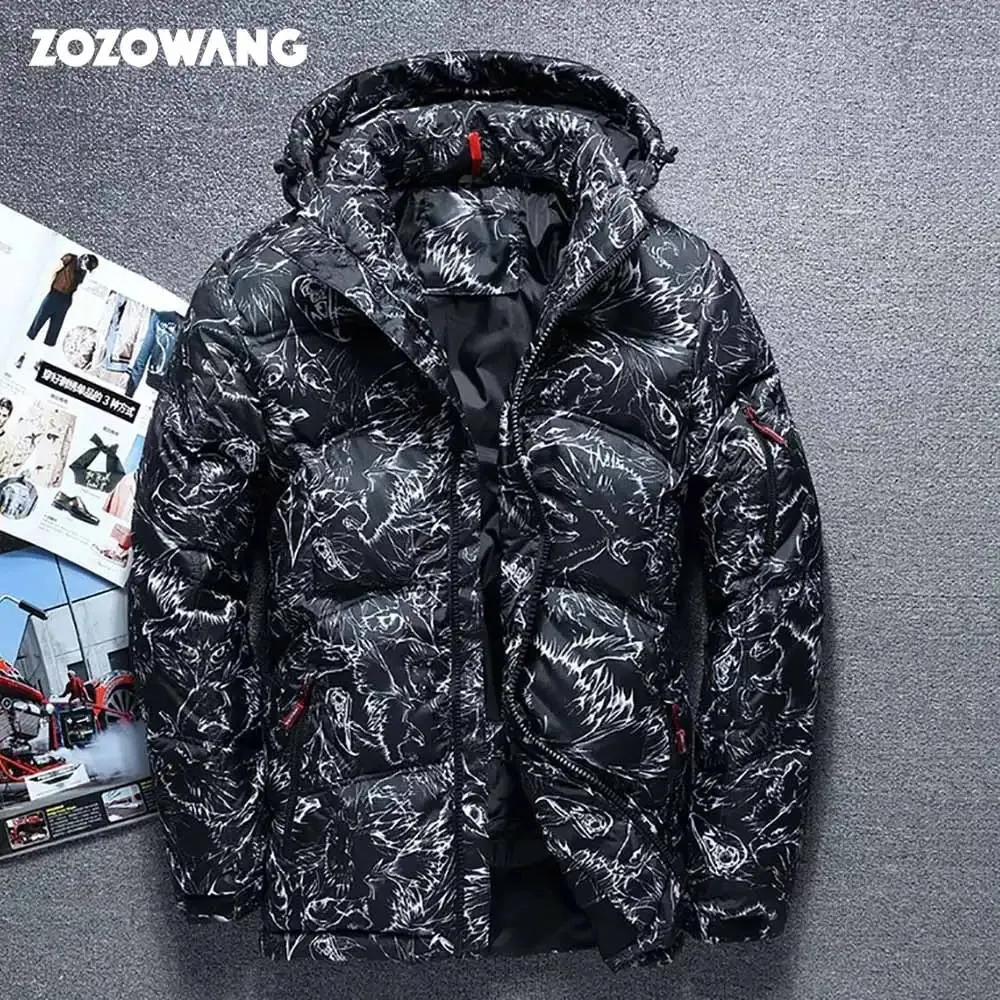 Hommes Down Parkas ZOZOWANG 2023 Veste d'hiver de haute qualité épais canard blanc hommes camouflage à capuche Doudoune Homme plume 231215