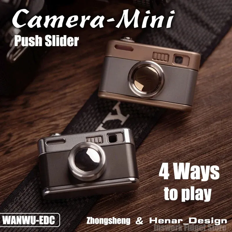 Spinning Top Wanwu EDC Mini Camera Fidget Push Slider -knappen Seesaw Original Metal Magnetic Adult Anti Stress Toy 231214
