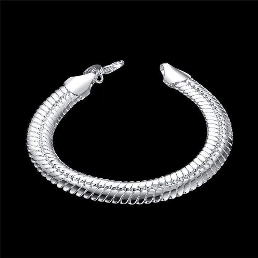 Hochzeitsgeschenk 10M flaches Schlangenarmband - Me 925 Silberarmband JSPB231 Biestgeschenk Männer und Frauen Sterlingsilber vergoldetes Kettenglied 2903