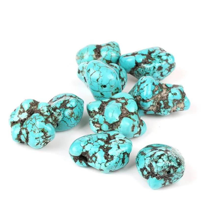 50pcs 20-25mm perles de gravier en pierre naturelle irrégulière perles turquoise pour collier Bracelet artisanat faisant des résultats forme Howlite Lo219s