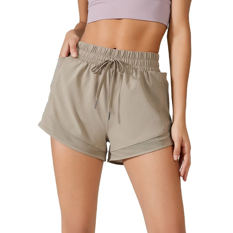 Al feminino yoga anti brilho esportes shorts feminino cintura alta solto e respirável calças de yoga secagem rápida fitness correndo calças de treinamento