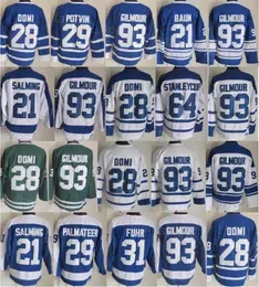 Retro Hockey Vintage 29 Felix Potvin Jersey CCM Classic 93 Doug Gilmour 29 Mike Palmateer 21 Borje Salming 64 Stanleycup Retire 75th Anniversary Mens Breathable