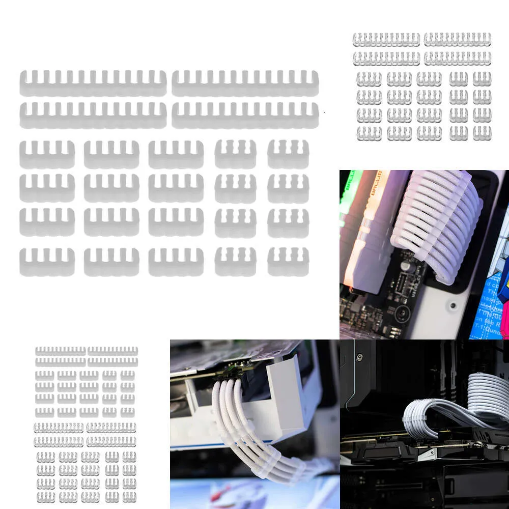 24PCS COBLE COMP Organizer Acrylic 24pin 8pin 6pin Computer Manager Manager Clips for 3.0-3.6mm proc cables cables