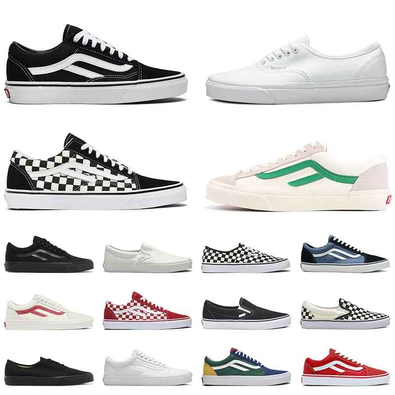 Vans Old Skool Shoe Designer Leisure Skateboarding Shoes Black And White Mens Running Shoes【code ：L】Womens Fashion Outdoor Flat Shoes